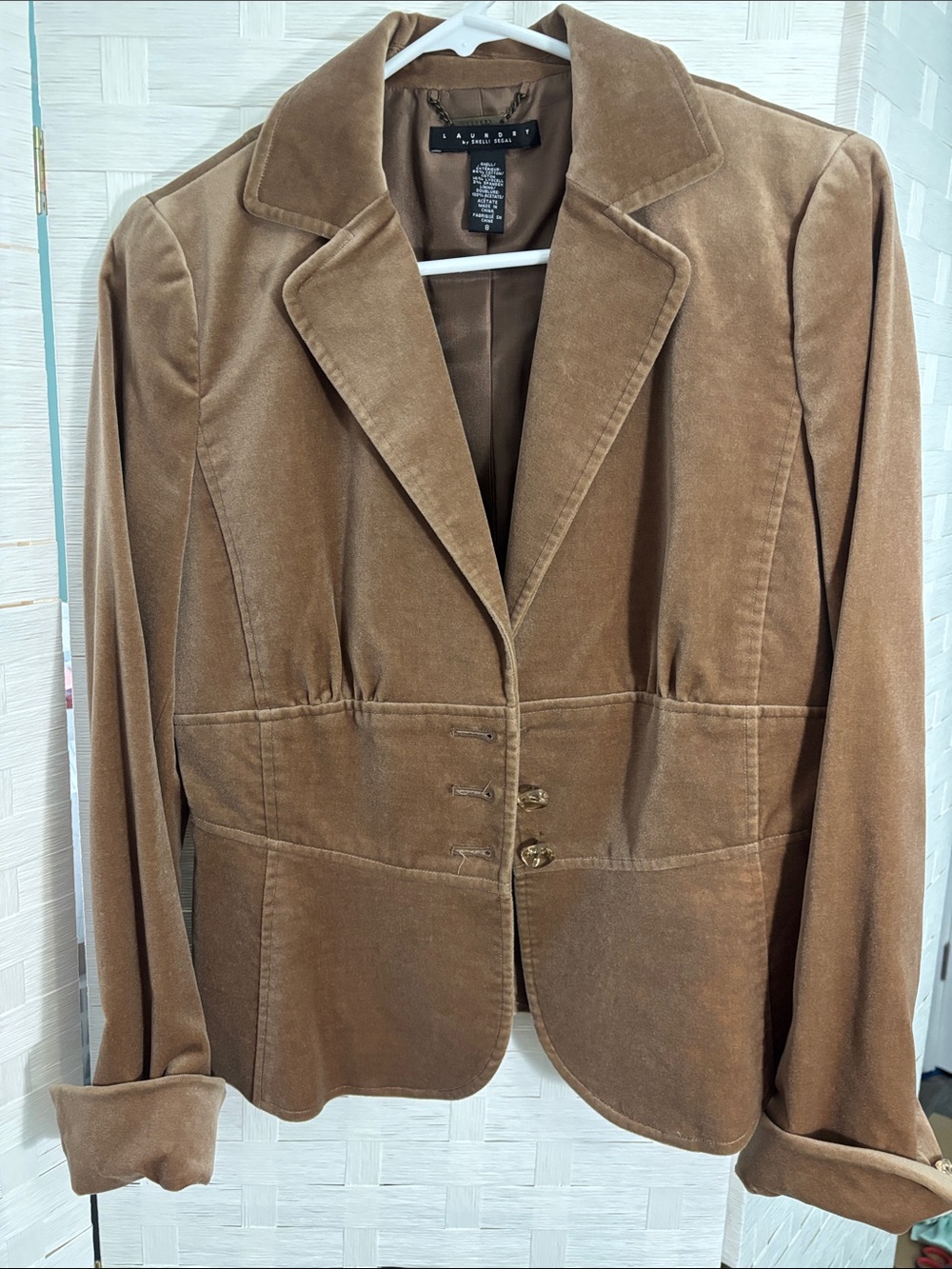 Tan Velvety LAUNDRY SHELLI SEGAL BLAZER